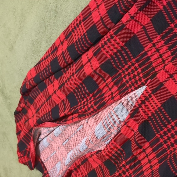 Shein Red and Black Plaid Bodycon Long Sleeve Dress Small EUC - Picture 5 of 5